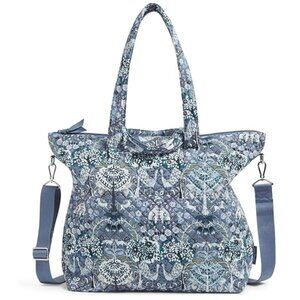 Vera Bradley Slouchy Tote Bag Enchantment Blue NWT
